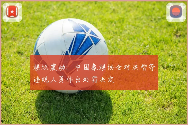 棋坛震动：中国象棋协会对洪智等违规人员作出处罚决定